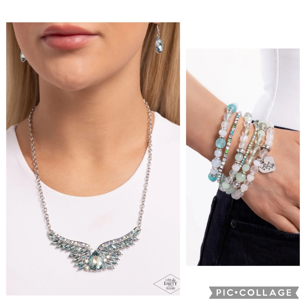 Paparazzi Smoldering Shimmer Multi Necklace & Optimistic Opulence Multi Bracelet